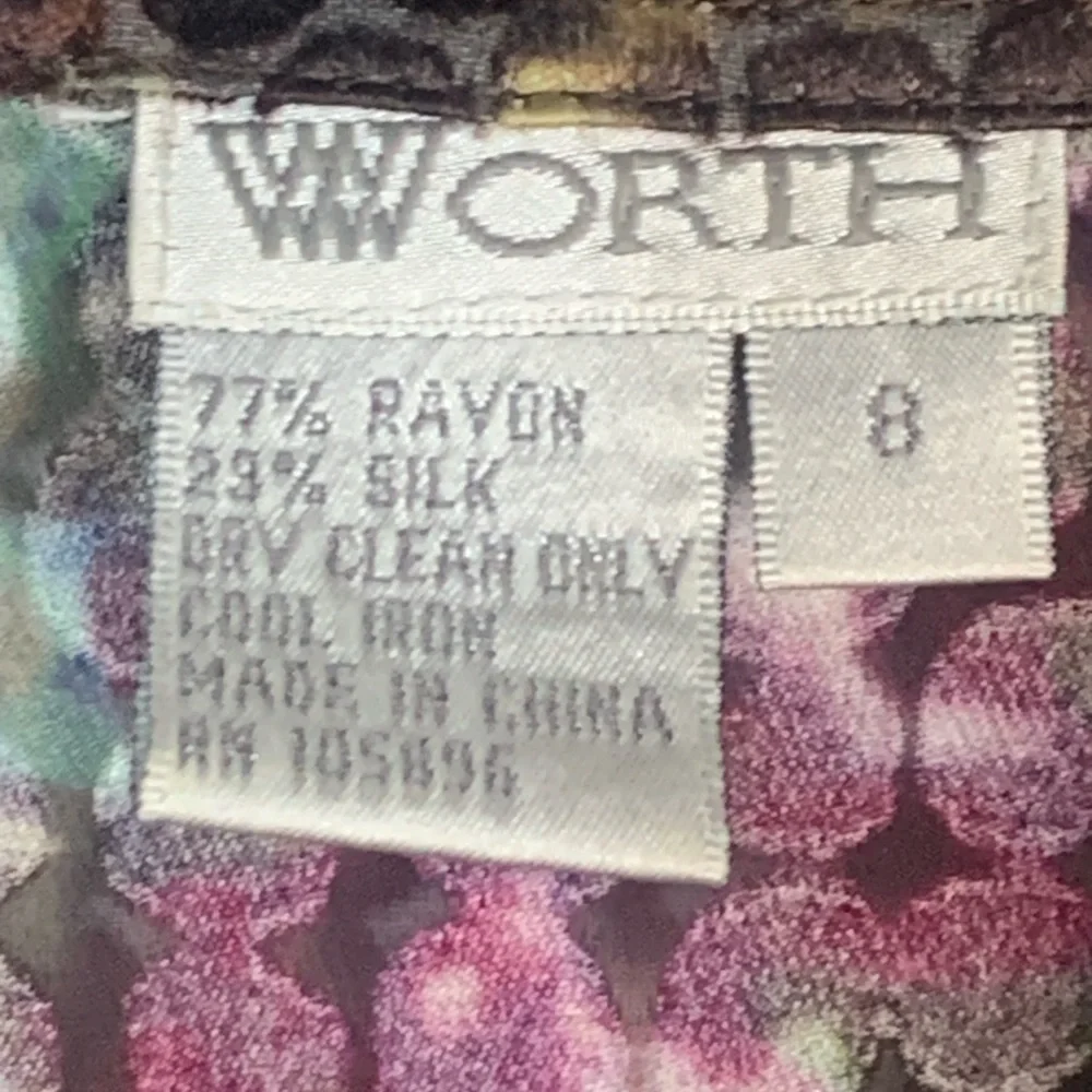 Worth silk blend textured burnout  blouse Sz 8‎